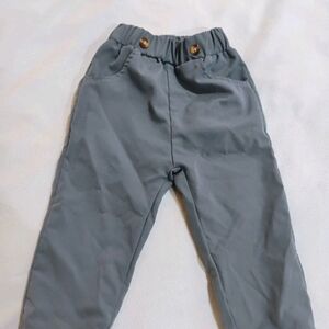 SHEIN Kids Casual Slate Gray Trousers